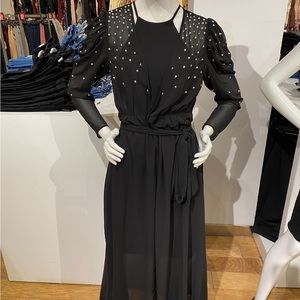 Express chiffon black duster